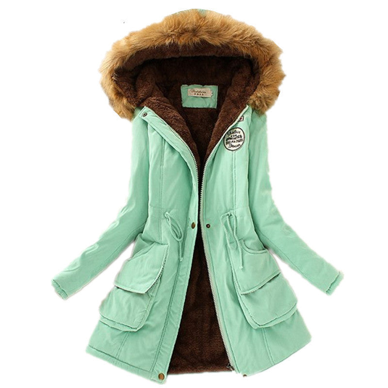 Green hooded hot sale parka women's