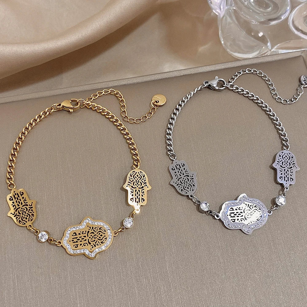 Hand Bracelet Earrings Necklace Miriam Hand Charm Wristband Collar Fashion Jewelry Set Gift-Dollar Bargains Online Shopping Australia