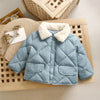 Children's Warm Cotton Jackets Rabbit Fur Collar Coats Baby Short Quilted Jacket Kids Clothes Girl Boy Outerwear-Dollar Bargains Online Shopping Australia