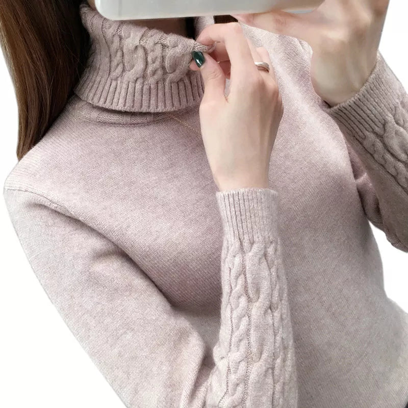 Women Sweater Turtleneck Pullovers Sweaters Long Sleeves Thick Warm Sweater-Dollar Bargains Online Shopping Australia