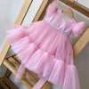 Pageant Formal Bridesmaid Dresses Girls Tulle Fluffy Wedding Princess Dress For Kids Elegant Children Birthday Party Prom Gown-Dollar Bargains Online Shopping Australia