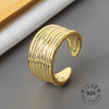 Silver Open Ring Women Niche Irregular Wave Sand Surface Wide Noodle Original Party Birthday Gift-Dollar Bargains Online Shopping Australia