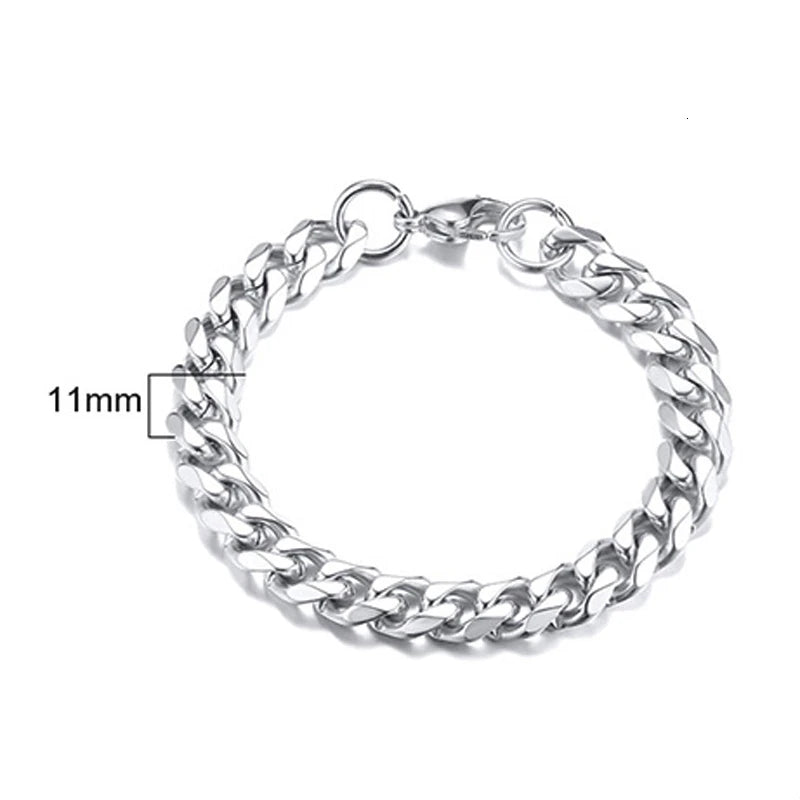 Mens Bracelet Link Chain Bracelet, Stainless Steel Jewelry Gift for Him-Dollar Bargains Online Shopping Australia