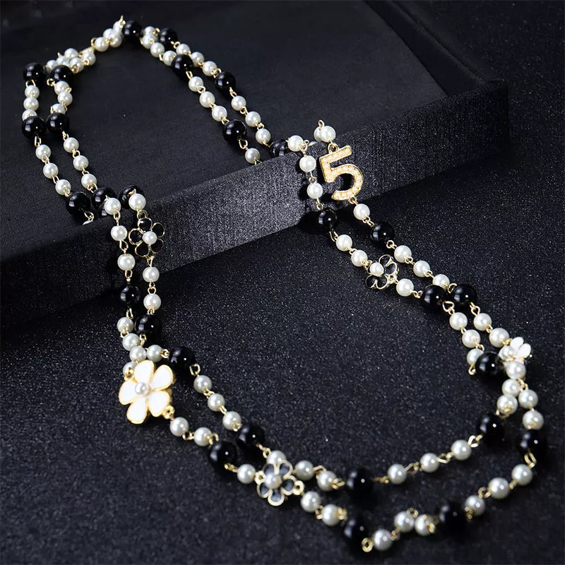 long pendants layered Camellia pearl necklace flower party jewelry-Dollar Bargains Online Shopping Australia