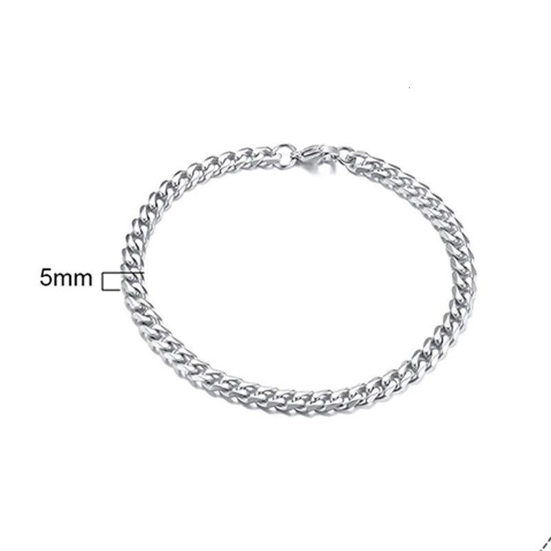 Mens Bracelet Link Chain Bracelet, Stainless Steel Jewelry Gift for Him-Dollar Bargains Online Shopping Australia