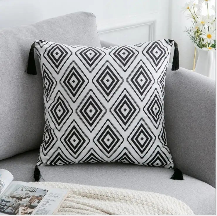 Cushion Cover Geometric Pattern Polyester black Pillowcase Upholstery Sofa Cushion Throw Pillow Home Decor Pillowcas-Dollar Bargains Online Shopping Australia