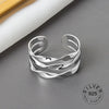 Silver Open Ring Women Niche Irregular Wave Sand Surface Wide Noodle Original Party Birthday Gift-Dollar Bargains Online Shopping Australia