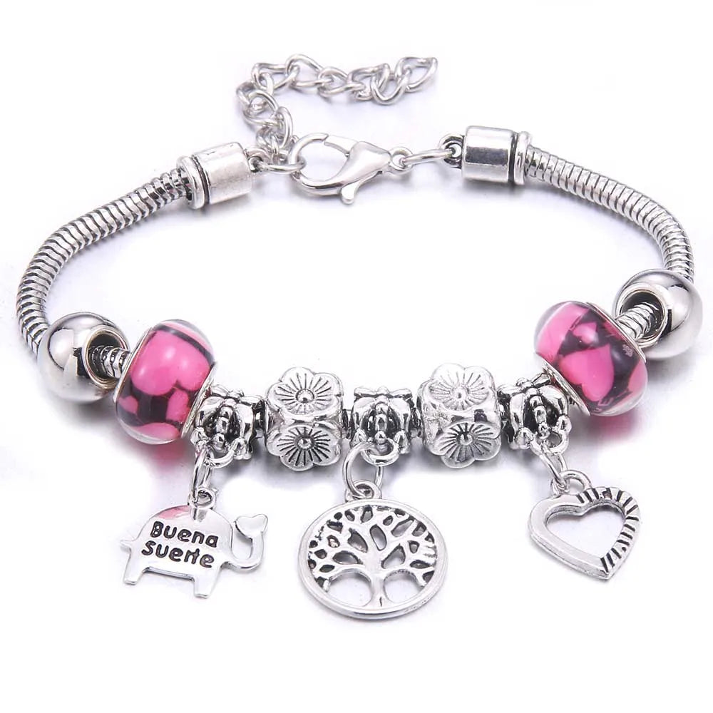 dragonfly owl Shape Crystal Charm Bracelets Beads Bracelet Women DIY Beads Brand Bracelets & Bangles Jewelry Gift-Dollar Bargains Online Shopping Australia