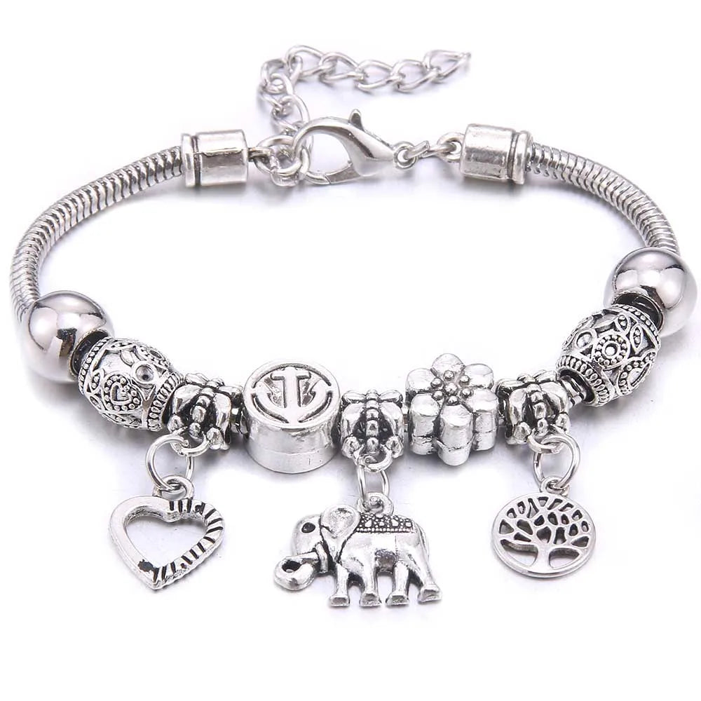 Charm Bracelet & Bangles Jewelry white butterfly Crown Beads Bracelets Brands Bracelets Fit Women Girl Friendship Gift-Dollar Bargains Online Shopping Australia