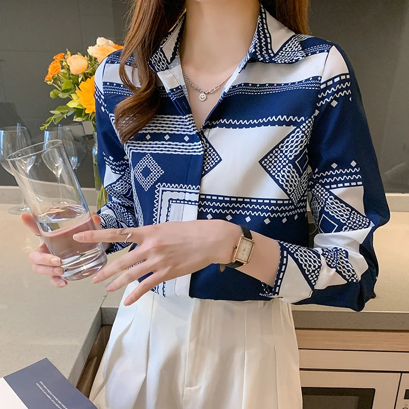 printing ladies shirts Women's Blouses Spring Autumn Long Sleeve Shirts Tops-Dollar Bargains Online Shopping Australia