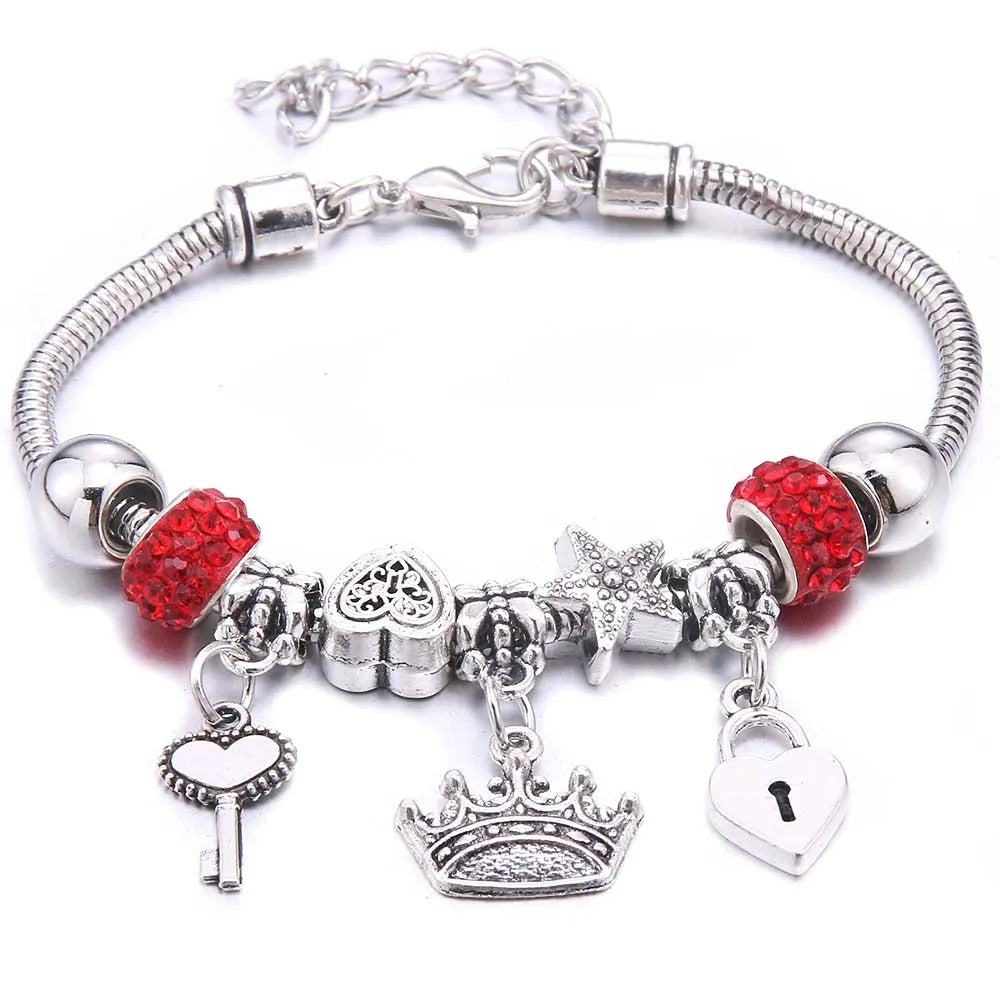 dragonfly owl Shape Crystal Charm Bracelets Beads Bracelet Women DIY Beads Brand Bracelets & Bangles Jewelry Gift-Dollar Bargains Online Shopping Australia