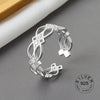 Silver Open Ring Women Niche Irregular Wave Sand Surface Wide Noodle Original Party Birthday Gift-Dollar Bargains Online Shopping Australia