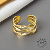 Silver Open Ring Women Niche Irregular Wave Sand Surface Wide Noodle Original Party Birthday Gift-Dollar Bargains Online Shopping Australia