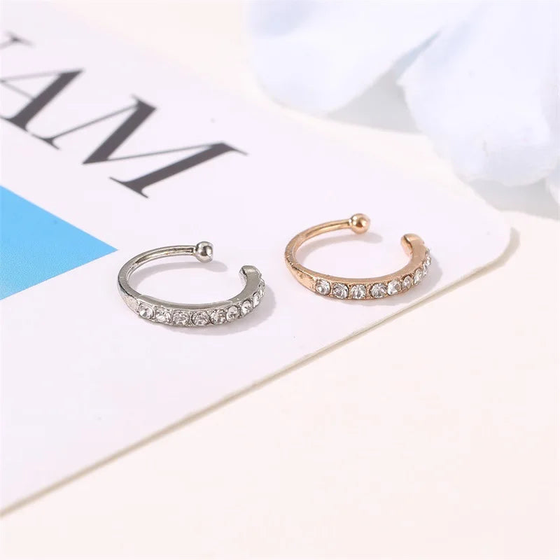 Crystal Clip Earrings For Women Zircon Earing Without Hole Jewelry Fake Earrings Single Ear Bone Clip Earings Ear Cuffs-Dollar Bargains Online Shopping Australia