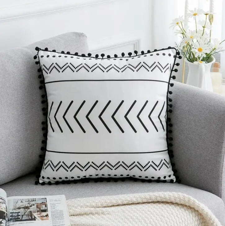 Cushion Cover Geometric Pattern Polyester black Pillowcase Upholstery Sofa Cushion Throw Pillow Home Decor Pillowcas-Dollar Bargains Online Shopping Australia