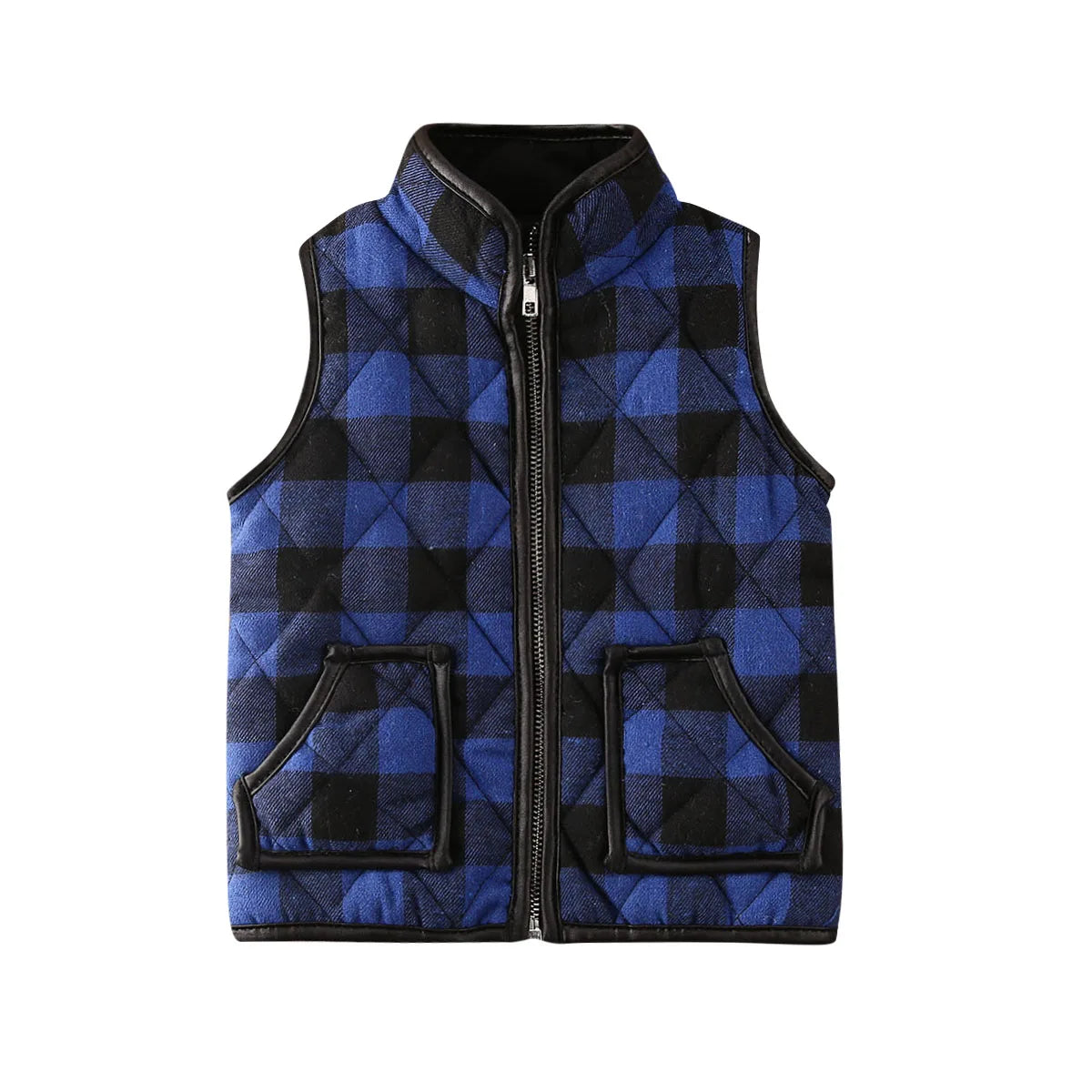 Kids Girl Plaid Cotton Vests Winter Warm Jacket Waistcoat Baby Zipper Coat Fall Outwear-Dollar Bargains Online Shopping Australia