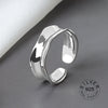 Silver Open Ring Women Niche Irregular Wave Sand Surface Wide Noodle Original Party Birthday Gift-Dollar Bargains Online Shopping Australia