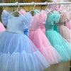 Pageant Formal Bridesmaid Dresses Girls Tulle Fluffy Wedding Princess Dress For Kids Elegant Children Birthday Party Prom Gown-Dollar Bargains Online Shopping Australia