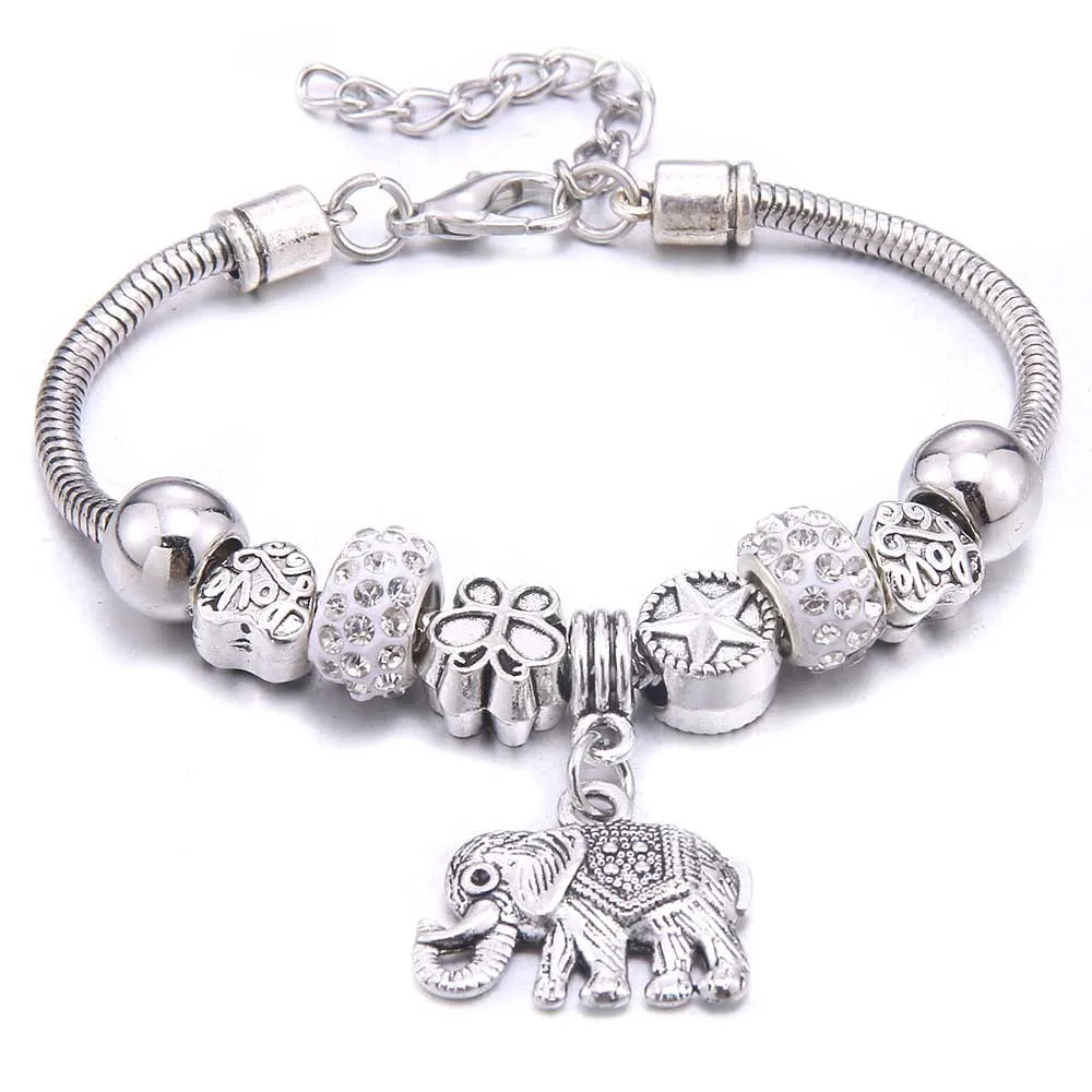 dragonfly owl Shape Crystal Charm Bracelets Beads Bracelet Women DIY Beads Brand Bracelets & Bangles Jewelry Gift-Dollar Bargains Online Shopping Australia