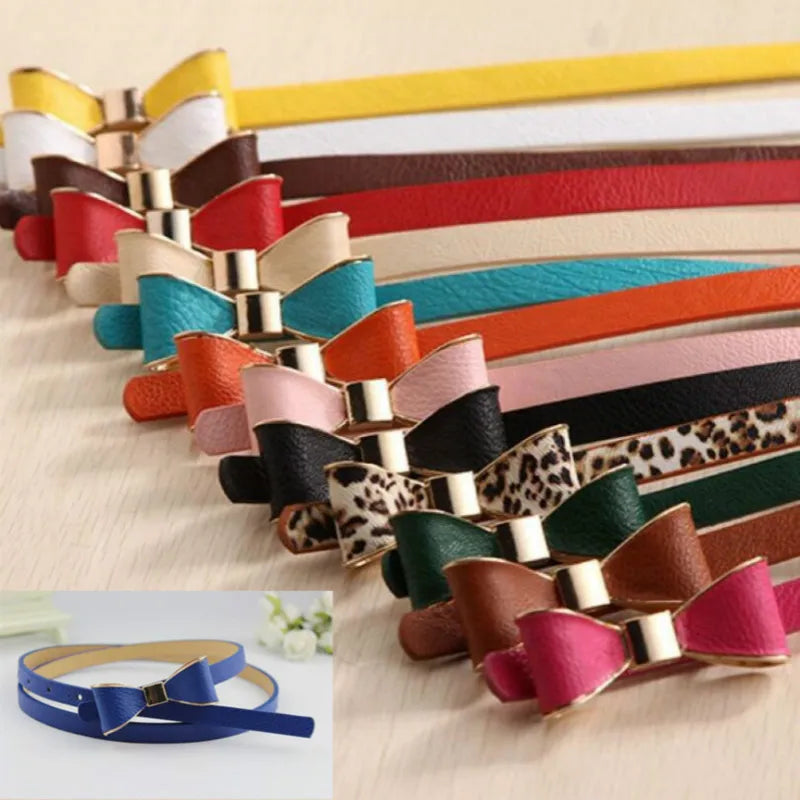 Women belt Summer Women belts Luxury Brand Colorful Bow Leather Belt Ladies Waistband Apparel Accessories-Dollar Bargains Online Shopping Australia