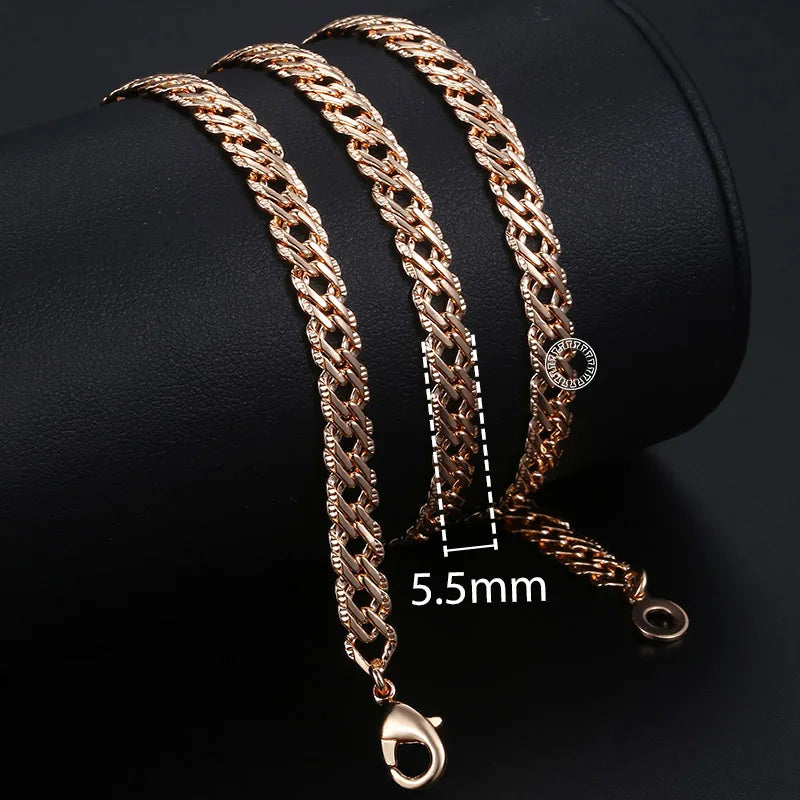 Necklaces for Women Men 585 Rose Gold Color Curb Link Chain Necklace-Dollar Bargains Online Shopping Australia