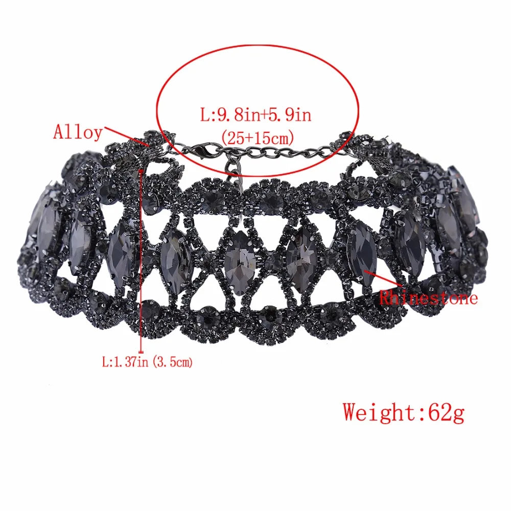 Rhinestone Choker Necklace Statement Necklaces For Women Big Fashion Necklace Collar Party Chunky-Dollar Bargains Online Shopping Australia