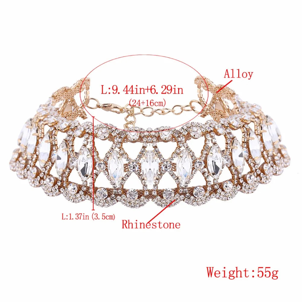 Rhinestone Choker Necklace Statement Necklaces For Women Big Fashion Necklace Collar Party Chunky-Dollar Bargains Online Shopping Australia