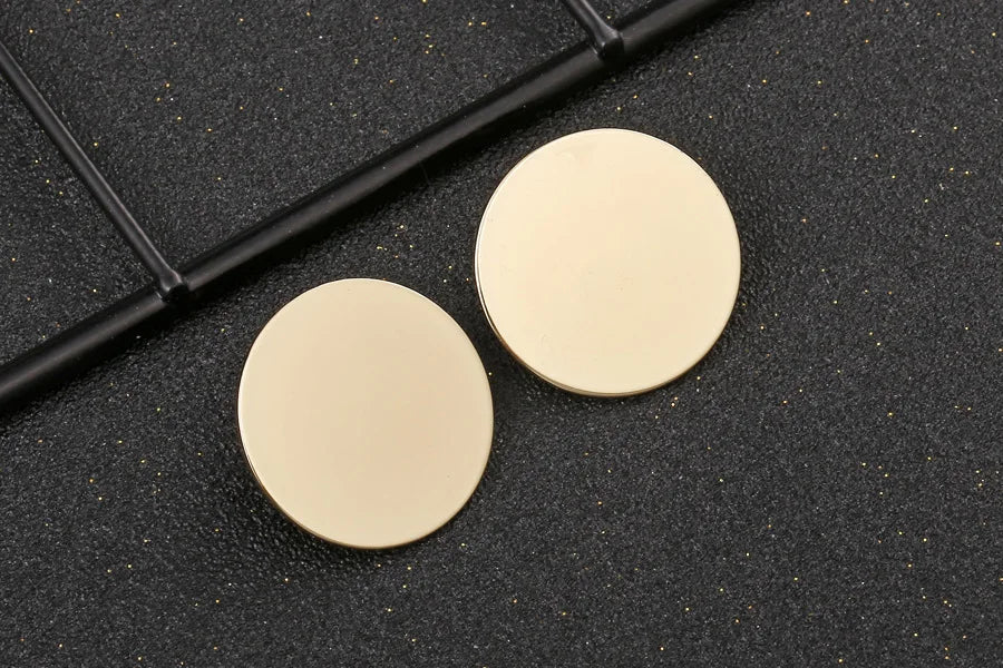 Round Shaped Golden Earrings Simple Metal Vintage Earrings For Women Fashion Jewelry Girls Earring-Dollar Bargains Online Shopping Australia