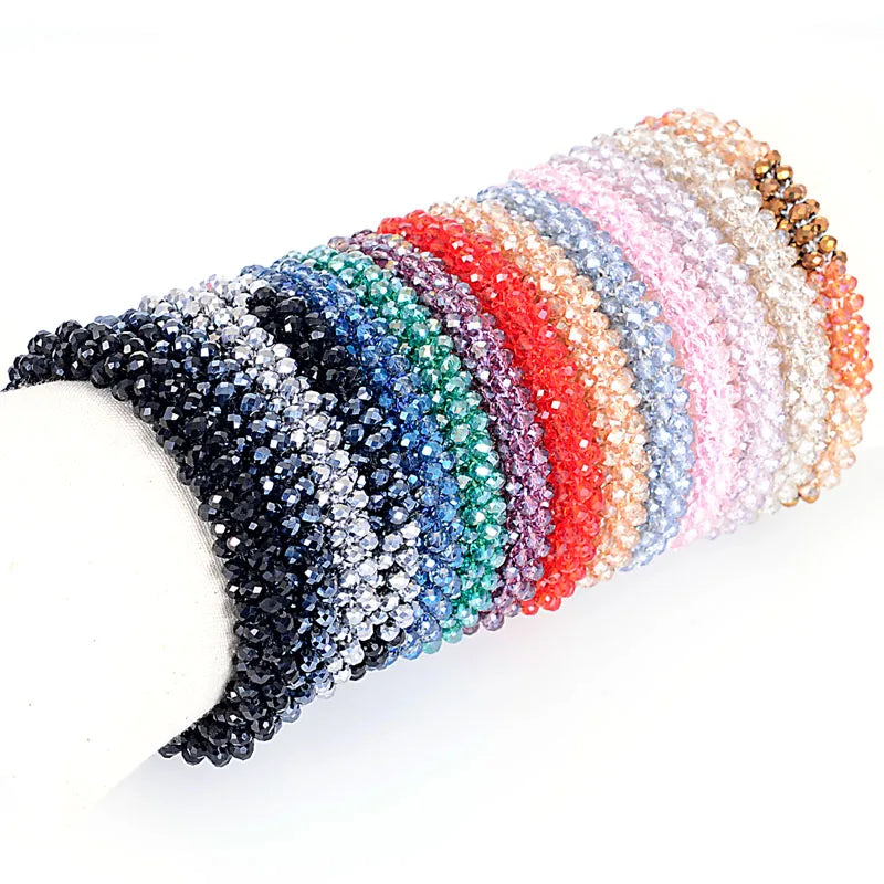 Boho Crystal Elastic Bracelets Bangles For Women Kristal Vintage Stretch Bohemian Hair Band Femme Multi-function Jewelry-Dollar Bargains Online Shopping Australia