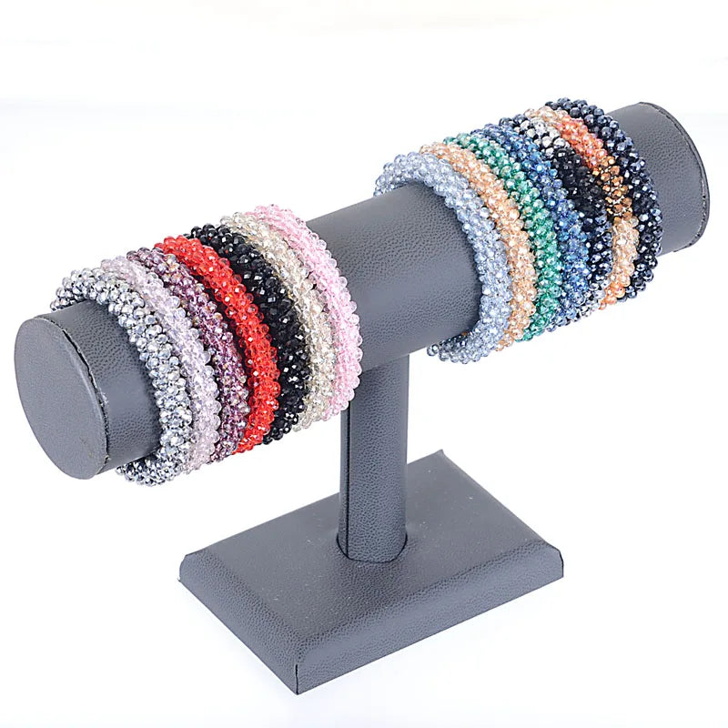 Boho Crystal Elastic Bracelets Bangles For Women Kristal Vintage Stretch Bohemian Hair Band Femme Multi-function Jewelry-Dollar Bargains Online Shopping Australia