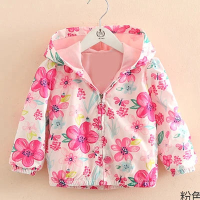 Girls Windbreaker Coat Jackets Baby Kids Flower Embroidery Hooded Outwear For Baby Kids Coats Jacket Clothing-Dollar Bargains Online Shopping Australia