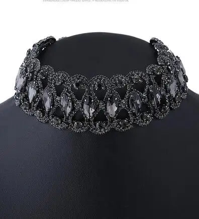 Rhinestone Choker Necklace Statement Necklaces For Women Big Fashion Necklace Collar Party Chunky-Dollar Bargains Online Shopping Australia