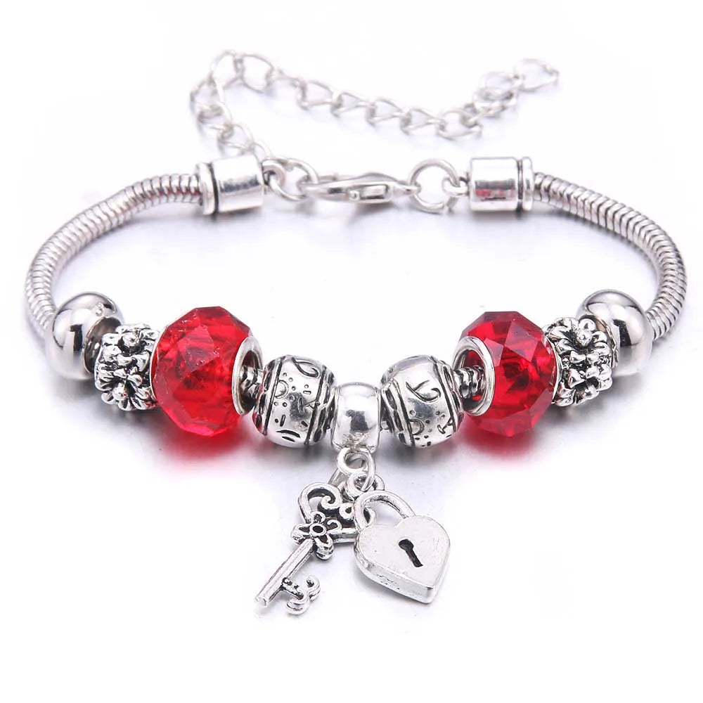 Charm Bracelet & Bangles Jewelry white butterfly Crown Beads Bracelets Brands Bracelets Fit Women Girl Friendship Gift-Dollar Bargains Online Shopping Australia