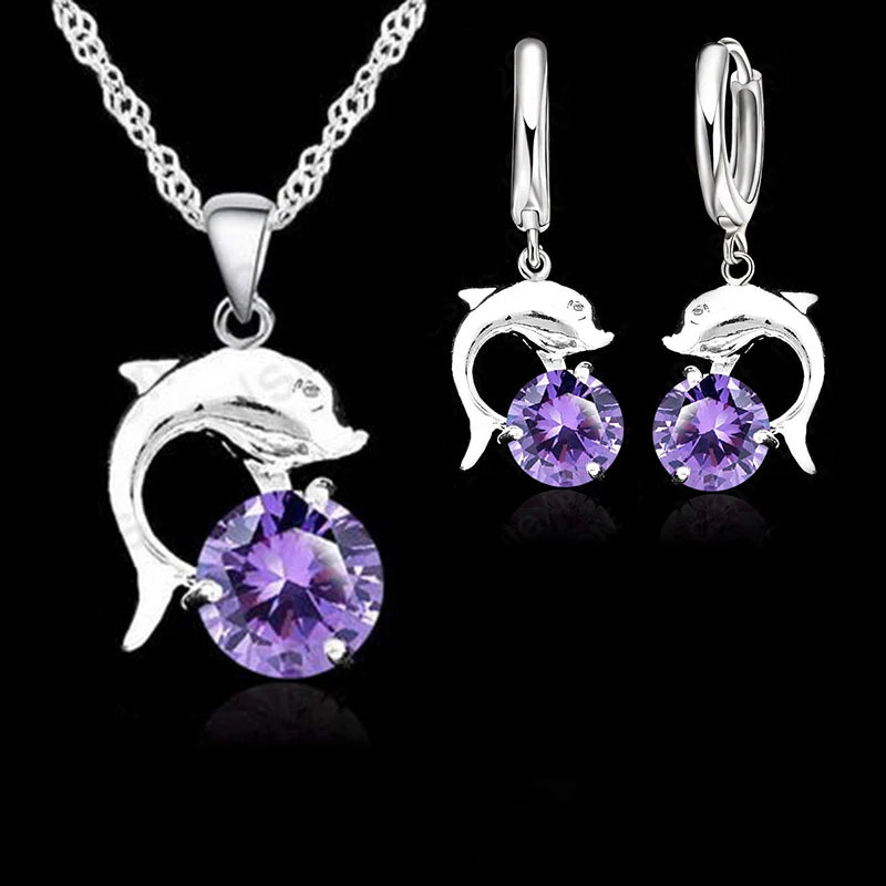 Necklace + Earrings Sets Cute Romantic Style Animal Series Dolphin Modelling For Women Girl-Dollar Bargains Online Shopping Australia