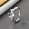 Silver Open Ring Women Niche Irregular Wave Sand Surface Wide Noodle Original Party Birthday Gift-Dollar Bargains Online Shopping Australia