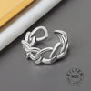 Silver Open Ring Women Niche Irregular Wave Sand Surface Wide Noodle Original Party Birthday Gift-Dollar Bargains Online Shopping Australia