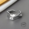 Silver Open Ring Women Niche Irregular Wave Sand Surface Wide Noodle Original Party Birthday Gift-Dollar Bargains Online Shopping Australia