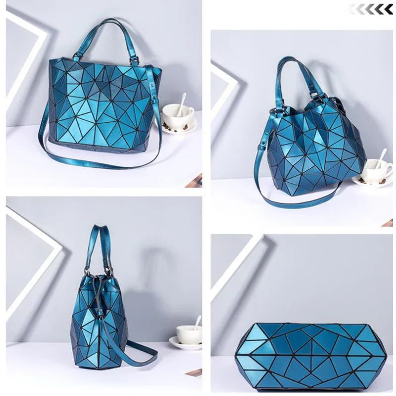 Female Top-Handle Bag Hologram Frosted matte crossbody Bag High quality bucket bag Geometric handbag-Dollar Bargains Online Shopping Australia