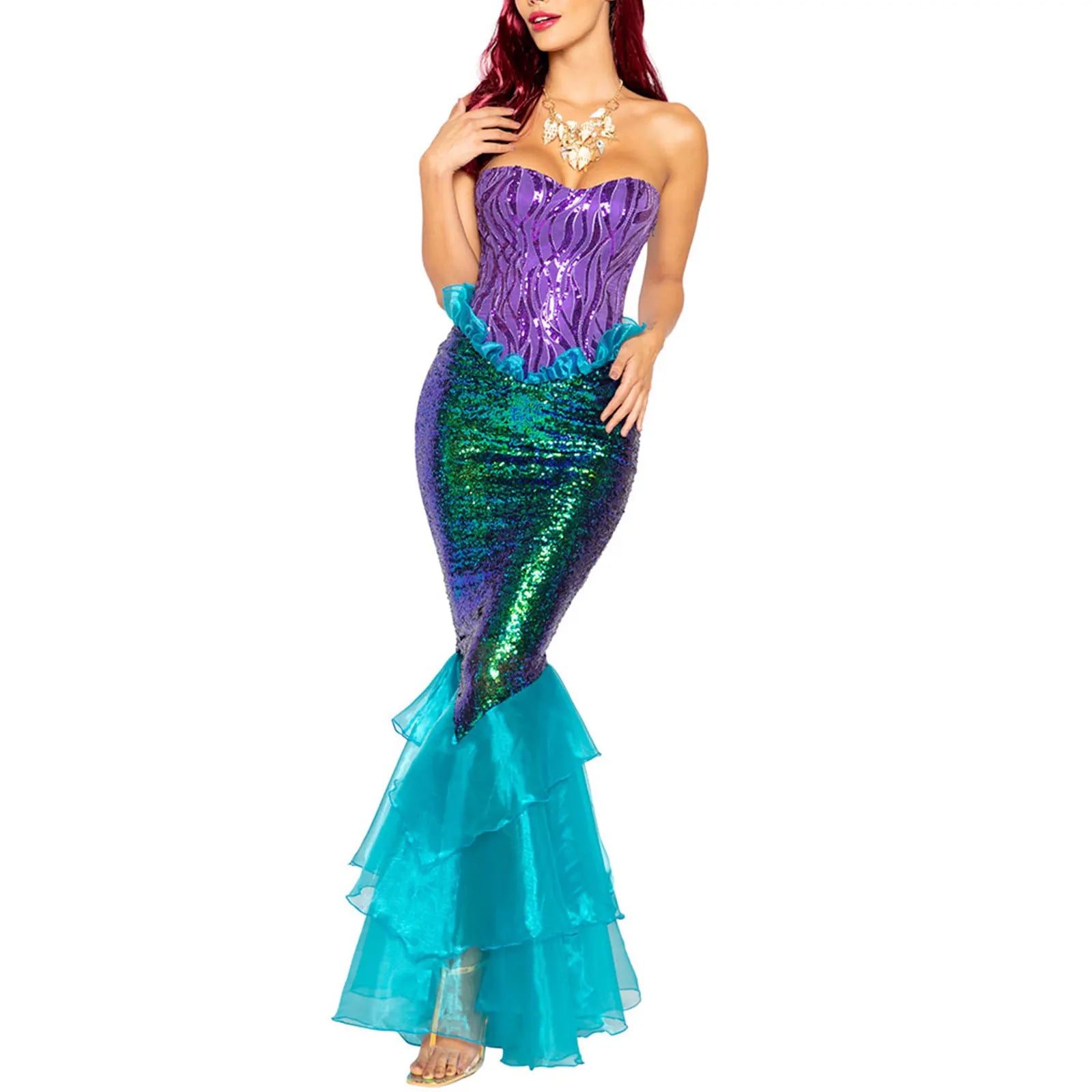 Mermaid Princess Costumes Adults Women Halloween Mermaid Masquerade Uniforms Dress Up Fancy Dress-Dollar Bargains Online Shopping Australia