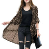 Leopard Cardigans Women's Summer Blouses Long Kimono Cape Female Lapel Tunic-Dollar Bargains Online Shopping Australia