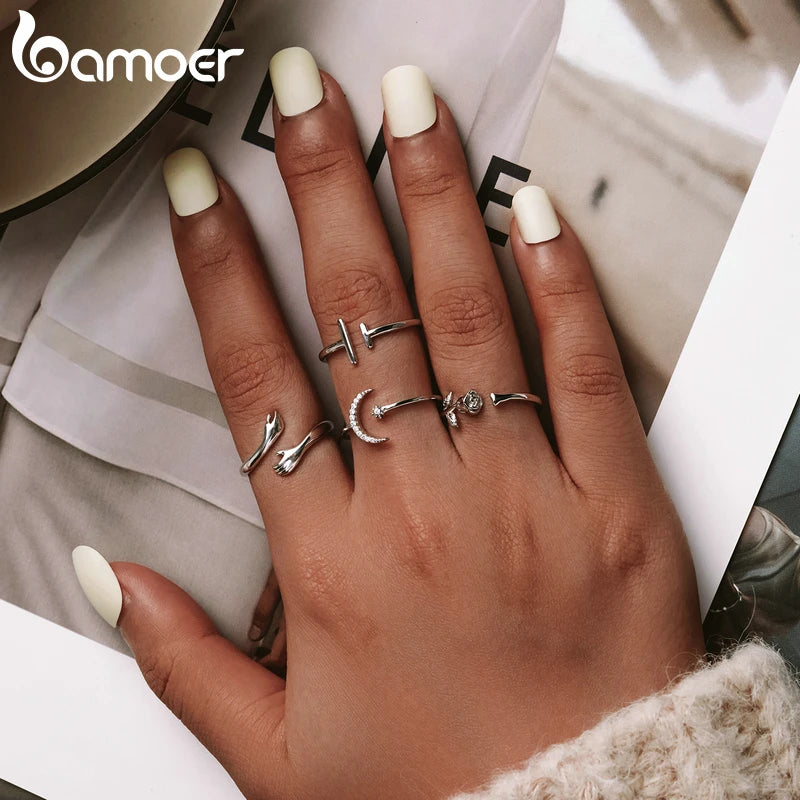 925 Sterling Silver Hug Warmth and Love Hand Adjustable Ring for Women Party Jewelry, His Big Loving Hugs Ring 3 Colors-Dollar Bargains Online Shopping Australia