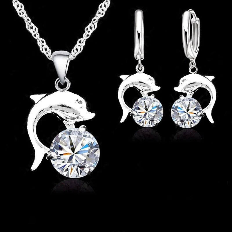 Necklace + Earrings Sets Cute Romantic Style Animal Series Dolphin Modelling For Women Girl-Dollar Bargains Online Shopping Australia