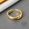 Silver Open Ring Women Niche Irregular Wave Sand Surface Wide Noodle Original Party Birthday Gift-Dollar Bargains Online Shopping Australia