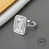 Silver Open Ring Women Niche Irregular Wave Sand Surface Wide Noodle Original Party Birthday Gift-Dollar Bargains Online Shopping Australia