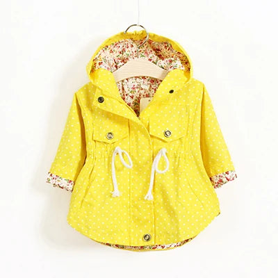 Girls Windbreaker Coat Jackets Baby Kids Flower Embroidery Hooded Outwear For Baby Kids Coats Jacket Clothing-Dollar Bargains Online Shopping Australia