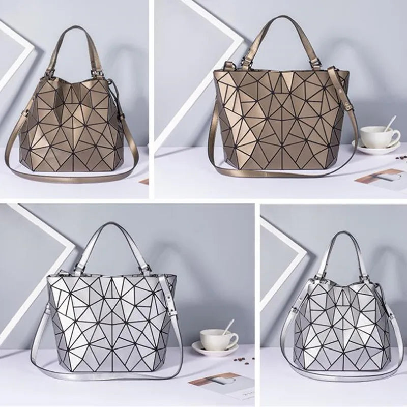 Female Top-Handle Bag Hologram Frosted matte crossbody Bag High quality bucket bag Geometric handbag-Dollar Bargains Online Shopping Australia