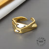 Silver Open Ring Women Niche Irregular Wave Sand Surface Wide Noodle Original Party Birthday Gift-Dollar Bargains Online Shopping Australia