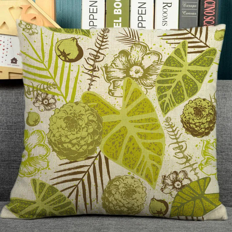 Nordic plant print cushion home decorative pillow 45x45cm pillowcase Modern sofa Decor tropical leaves seat back-Dollar Bargains Online Shopping Australia