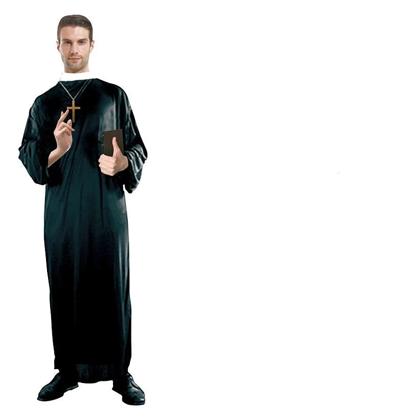 Halloween Men Priest Cosplay Costumes For Women Clothes Carnival Nun Long Robes Religious Catholic Church Clothing Missionary-Dollar Bargains Online Shopping Australia