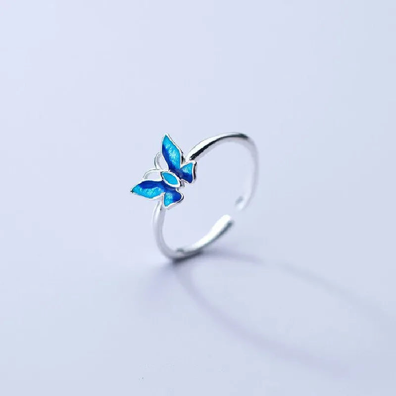 Whale Tale Mermaid Blue Green Leaf Silver Color Finger Rings Stackable Moon Stone Women Jewelry-Dollar Bargains Online Shopping Australia